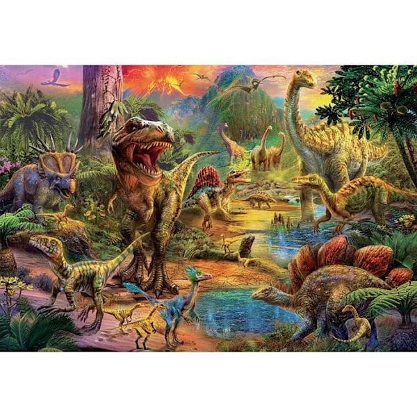 1000 palan palapeli - Dinosaurusten maa - EDUCA - Eläimet - Espanja - Oranssi Flerfärgad