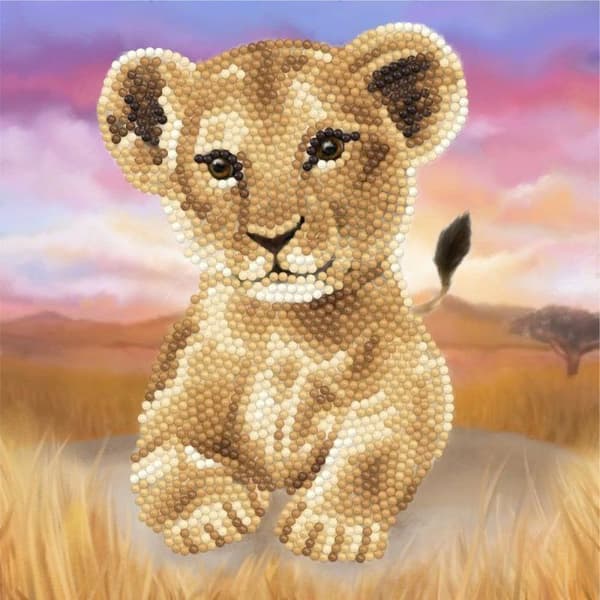 CRYSTAL ART Kit diamantbroderi 18x18cm Lejonunge