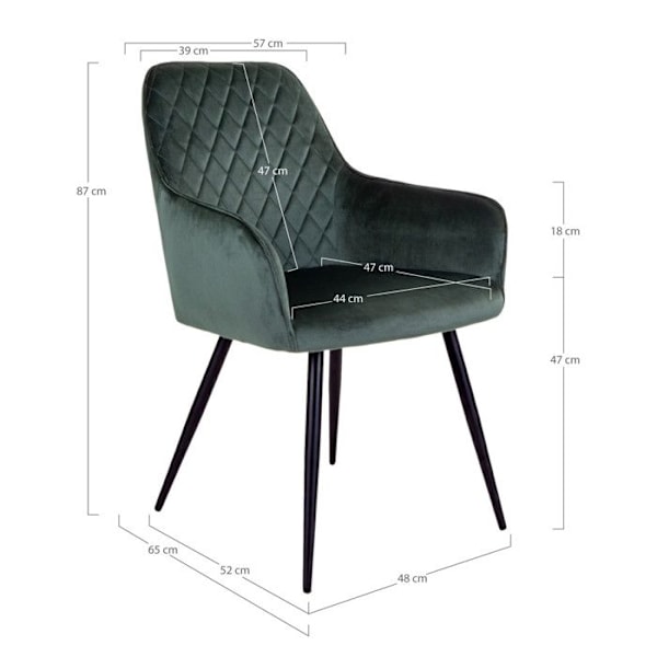 Grøn Ellen stol (fløjl) - House Nordic - Ellen fløjlsstol - Grøn - Stof - House Nordic Grön