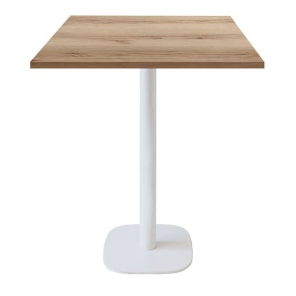 Barbord 70 x 70 cm - Rund bænk model, Delano eg kastanj