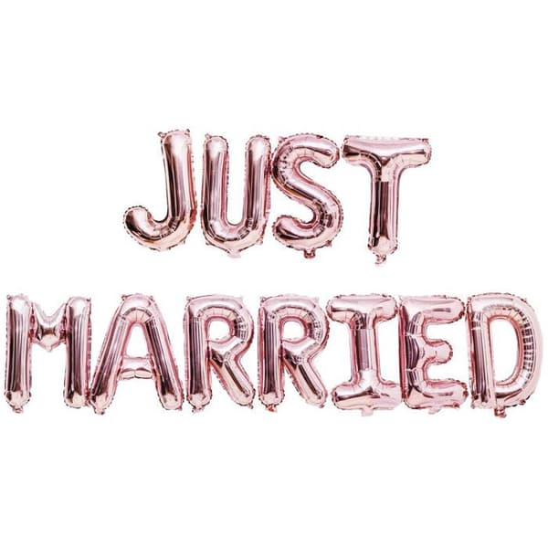 Hääfolioilmapallot - Just Married - Pinkki - 36 cm Ros