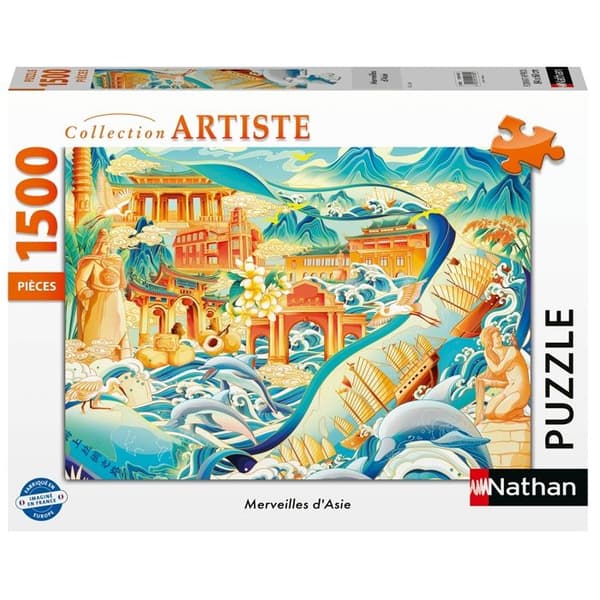 Nathan Förlag - 016182 - Pussel 1500 bitar - Asiens Underverk Vit