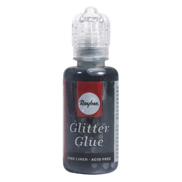 Metallic glitrende prop, flakon 20 ml, sort kul