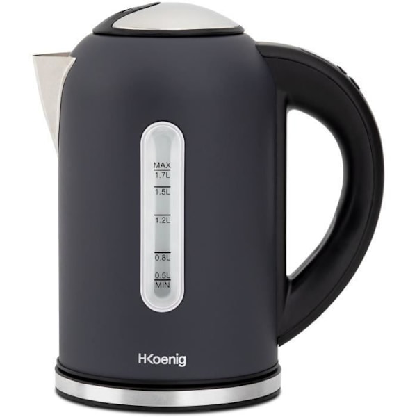 H.KOENIG BOE52 vedenkeitin - Tilavuus 1,7 L - Säädettävä lämpötila 40 - 110°C - LCD-näyttö - Matt harmaa Matt grå