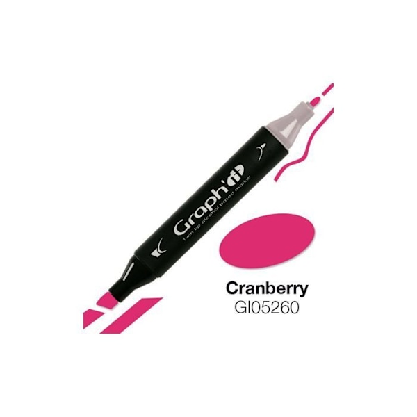 Alkoholmarker - Graph'it - 5260 - Tranebær - Dobbelt spids - Opaque - 16 mm Tranbär