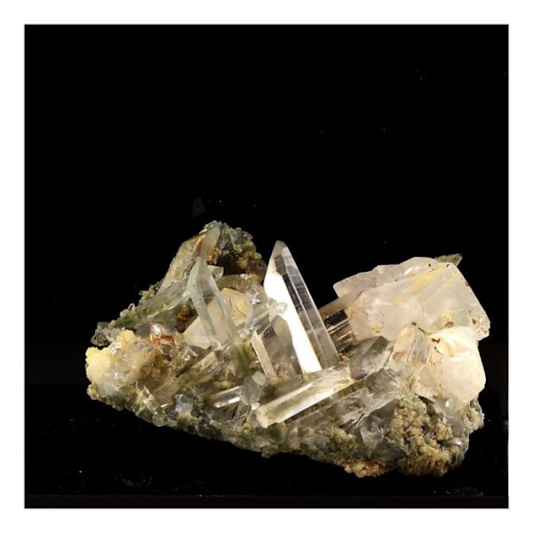Sten og mineraler. Kvarts + Calcit. 335,5 øre. Maronne, Oisans, Isère, Frankrig.