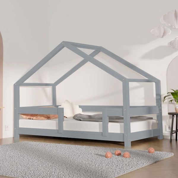 'Lit cabane enfant LUCKY 80 x 180 harmaa' Grå