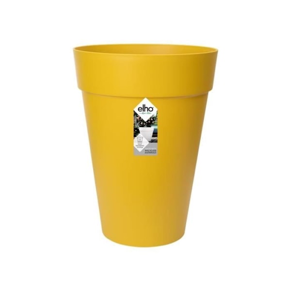 ELHO Loft Urban Pyöreä kukkaruukku High 35 - Keltainen - Ø 34 x K 45 cm - Ulkoilu - 100% kierrätetty