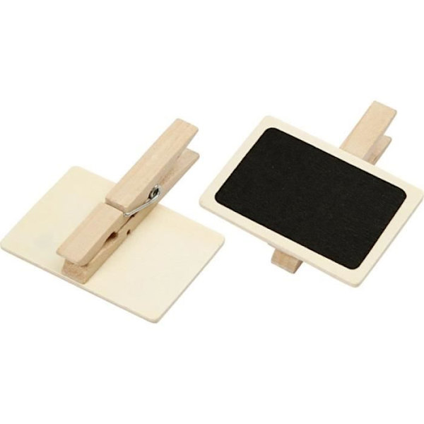 Klammer til tøj - Ikke specificeret - 7 x 4,5 cm - 6 stk - Hvid farve - Unisex