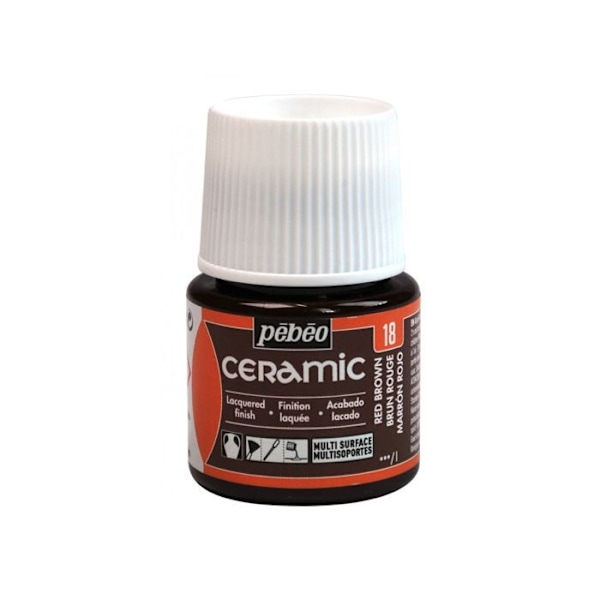 Maling - Pébéo - Keramik - Rødbrun - 45ml - Blank rödbrun