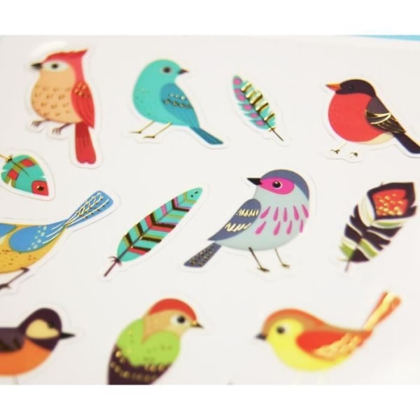 Klistermärken - Färgglada fåglar - 1,8 cm
