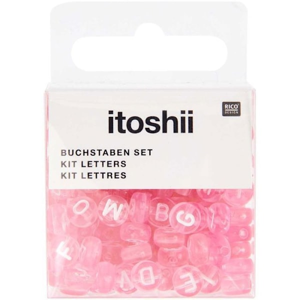 165 helmeä 5 x 7 mm - pyöreät kirjaimet - vaaleanpunainen Rosa