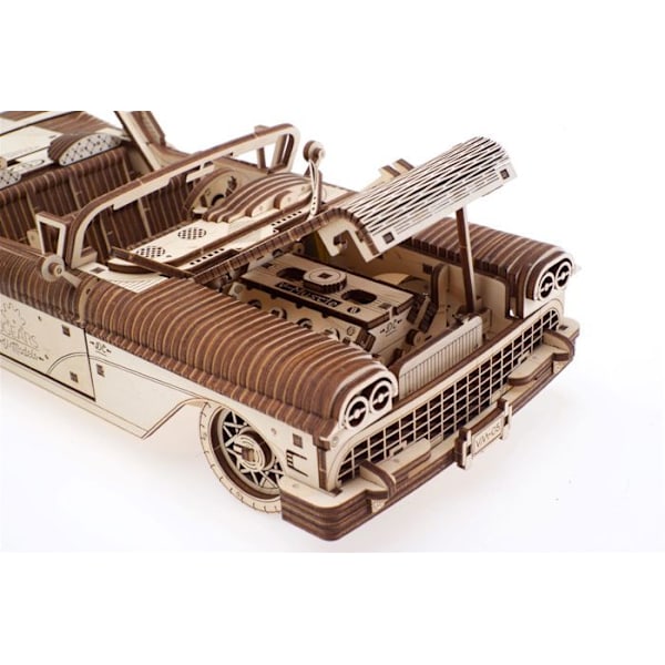 Træbilmodel - UGEARS - Cabriolet VM-05 - 3D puslespil - 739 brikker Brunt och beige