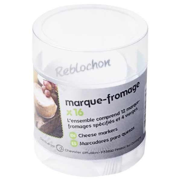 Marque-fromages - CHEVALIER DIFFUSION - x16 - Plast - Vit - 5 cm x 3,5 cm Vit