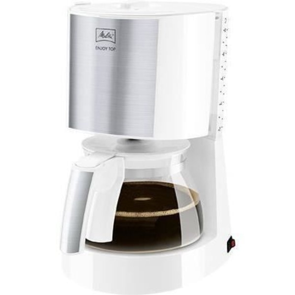 Filterkaffebryggare MELITTA Enjoy Top Glass Vit/borstat stål 1017-03 - 15 koppar Vit