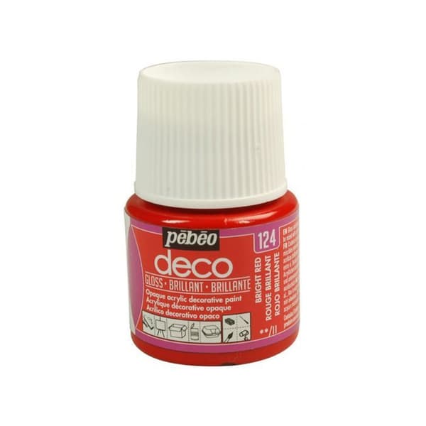Akrylfärg - PEBEO - Deco - Blank Röd - 45 ml - Blank Röd