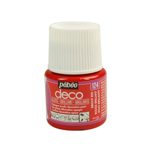 Akryylimaali - PEBEO - Deco - Kiiltävä punainen - 45 ml - Kiiltävä Röd