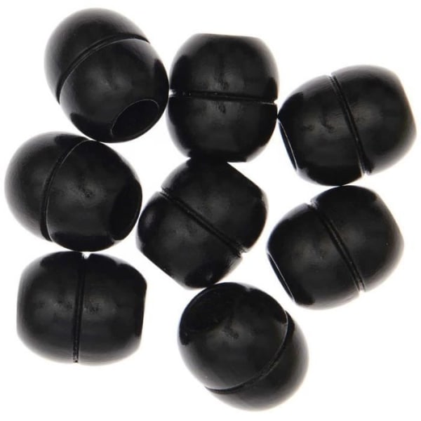 8 snygga runda pärlor - svart trä - 22 mm