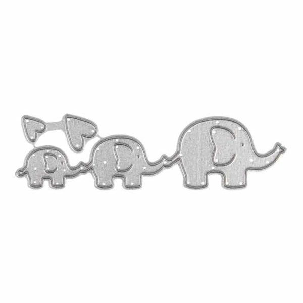 Skärmall - RAYHER - Elefantfamilj - 0,8-2,3cm x 0,7-9cm - 2st - tab.-LS Transparent