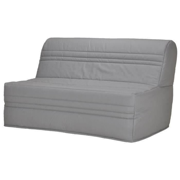 BZ JOE bänk - Ljusgrått tyg - 3 säten - L 143 x D 97 cm - Säng 140 x 190 cm Ljusgrått