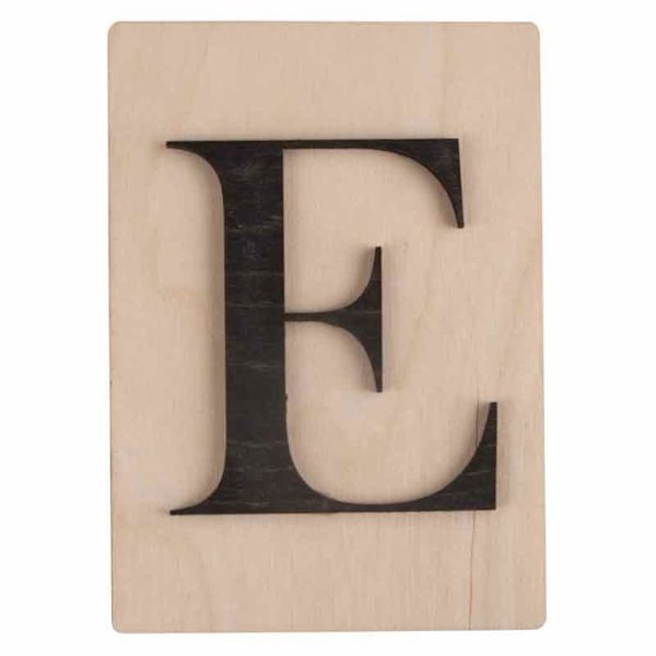 Brev i træ dekoration - Uspecificeret - E - 14,9 x 10,5 cm - Sort - Vægsat Svart