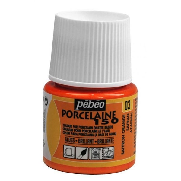 Porcelænsmaling - Pébéo - 150 Blank - Safran N°03 - 45ml - Blank og uigennemsigtige farver Orange