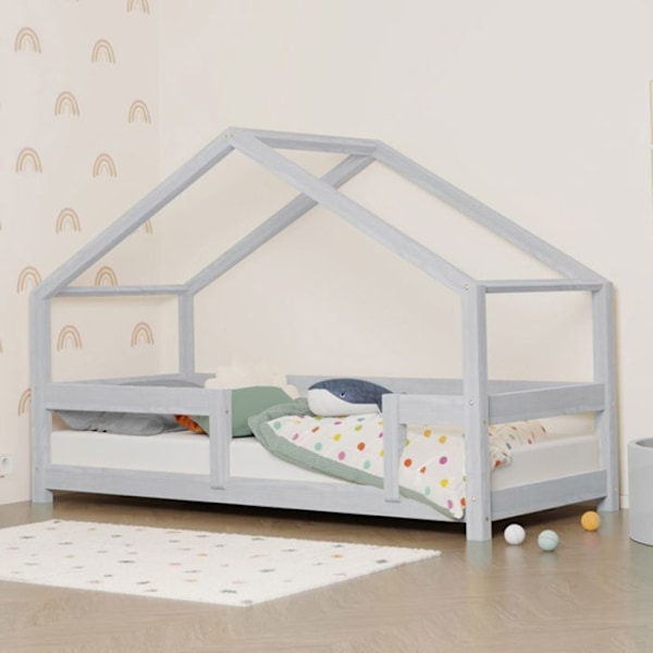 "Lit cabane enfant LUCKY 80 x 180 harmaa" Grå