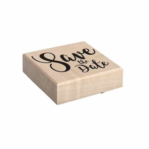 Stämpel "Save the Date", 6x7cm Beige