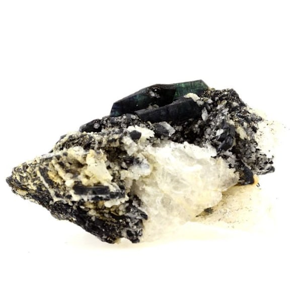 Sten og mineraler. Kvarts + Vivianit. 1085,0 øre. Brasilien. Flerfärgad