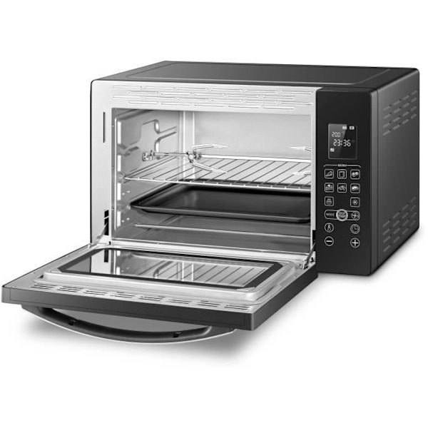 CONTINENTAL EDISON CEMF38DIG - Elektrisk miniovn 38L sort - 1600W - Rotisserie, Naturlig konvektion