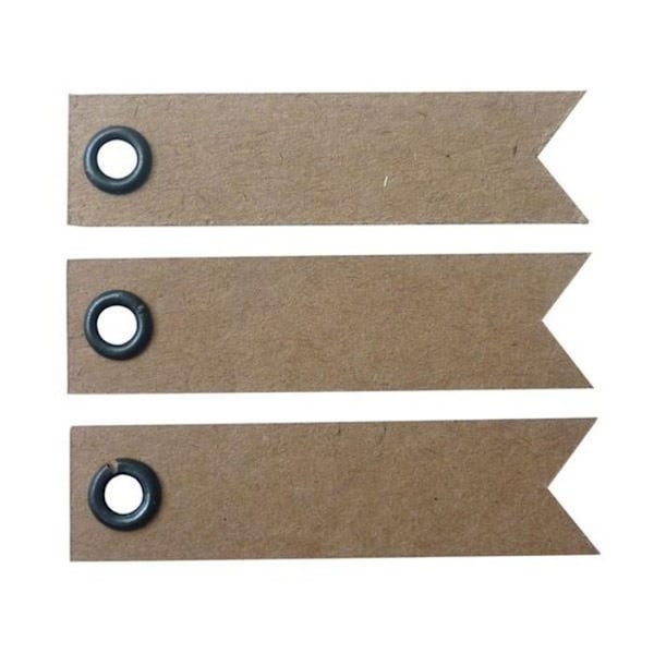 40 kraftetiketter 5 cm - Vimpel kastanj
