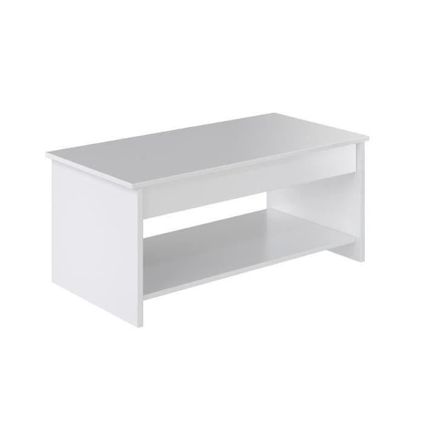 Uppfällbart soffbord - Modern stil matt vit - L 100 x D50 x H44cm - HAPPY Vit