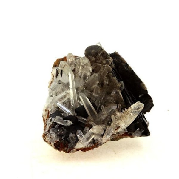 Stenar och mineraler - ABIJOUX - Kvarts + Siderit + Hematit - 105,0 ct - Chachatier-gruvan, Isère, Frankrike