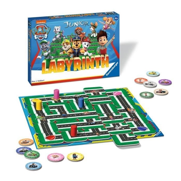 PAW PATROL Labyrinth Jr - Ravensburger - Børnebrætspil - Skattejagt i en bevægende labyrint - Fra 4 år Flerfarvet