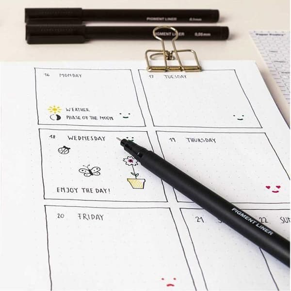 Musta pigmentoitu tussi 0,3 mm Svart