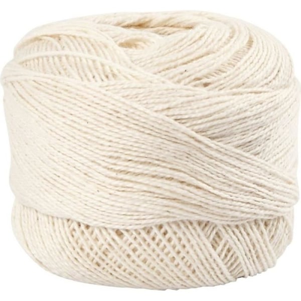 Merceriseret bomuldstråd - Creotime - 20 g - 125 m - Offwhite - 100% bomuld