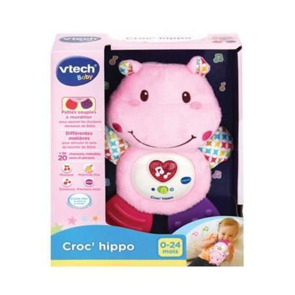 VTECH BABY - Croc'Hippo Rattle - Pink Textured Pehmo Rosa flodhästkrok