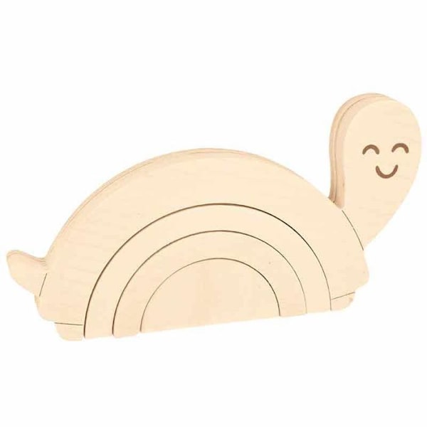 3D-pussel - Sköldpadda - 22,5x12 cm - Trä Beige