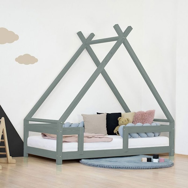 Lit cabane enfant TAHUKA 120 x 200 grøn salvie Grön