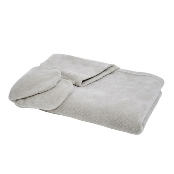 Plaid TV Polaire - dune - 165x115cm - Med ærmer - Hætte - Maskinvaskbar Stål