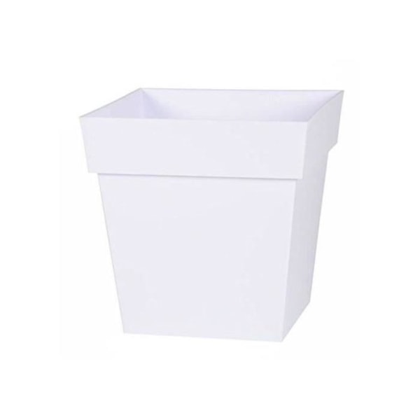 EDA Pot de fleur carré Toscane - 32 x 32 x H 32 cm - 22 L - Blanc Vit