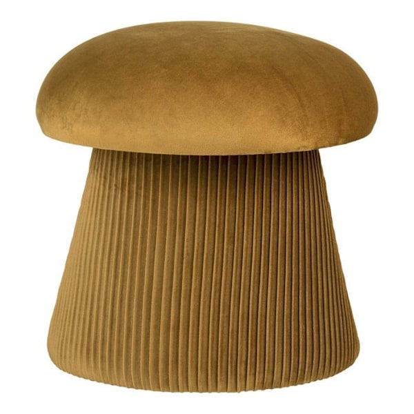 Hampton sammetspuff Ø39cm ockra. gyllene