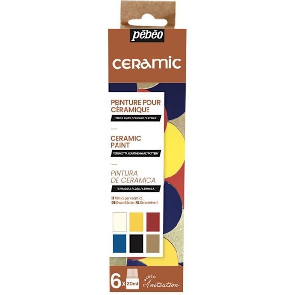 Indlæringspakke - Pébéo - Céramic maling - 6 pots á 20 ml - Mixte - Voksen Flerfärgad