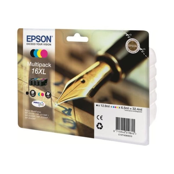 EPSON Multipack 16 XL - Täytekynä - musta, syaani, keltainen, magenta (C13T16364022)