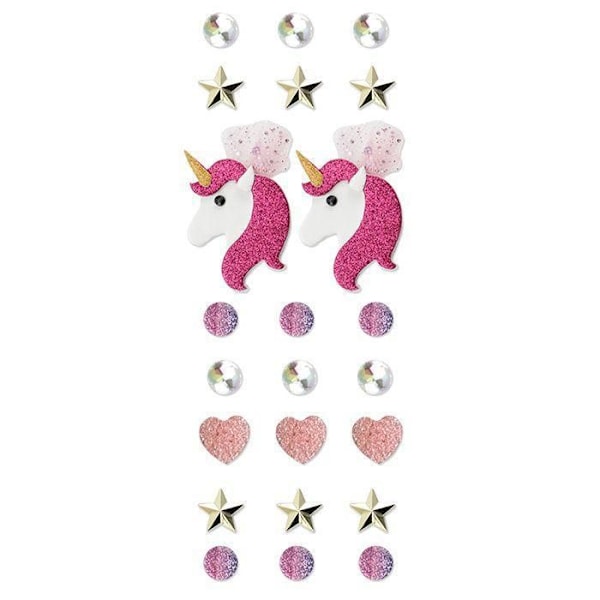 23 3D-klistermærker - Enhjørning Rosa
