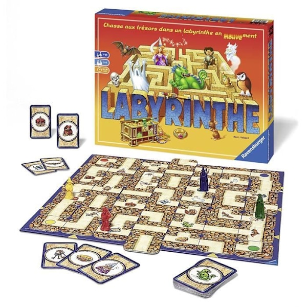 Labyrintti - Ravensburger - Koko perheen lautapeli - Aarteenetsintä liikkuvassa sokkelossa - 7-vuotiaasta alkaen Gul