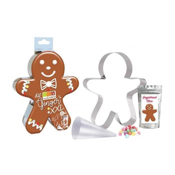 Leivontasarja - SCRAPCOOKING - Piparkakkumies - Ruostumaton teräs - 29 x 24 x 5 cm - 4 kpl