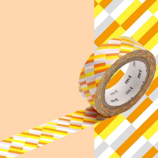Masking Tape MT mosaiikki hopea ja oranssi Silver