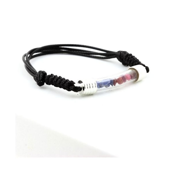 Sten og mineraler. Rubin + rå safir armbånd. Sort farve. svart