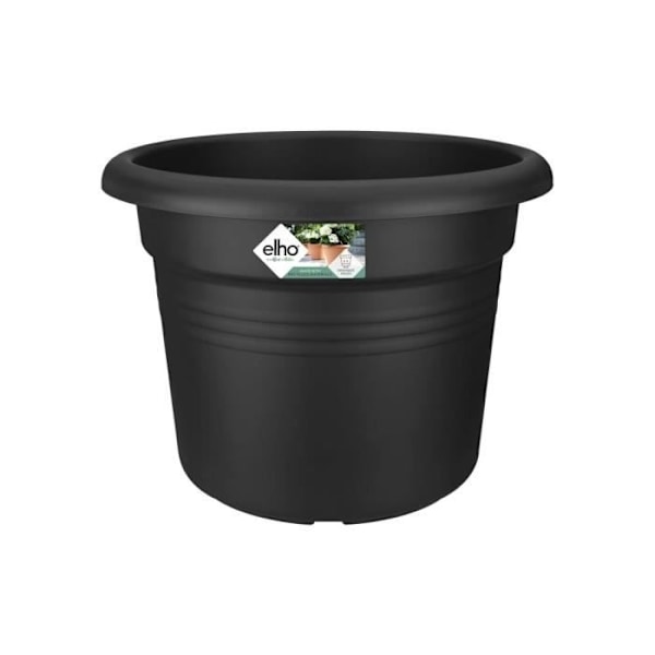 Elho Green Basics Cilinder 65 blomsterkasse - Sort - Ø 64 x H 49 cm - udendørs - 100% genanvendt Svart